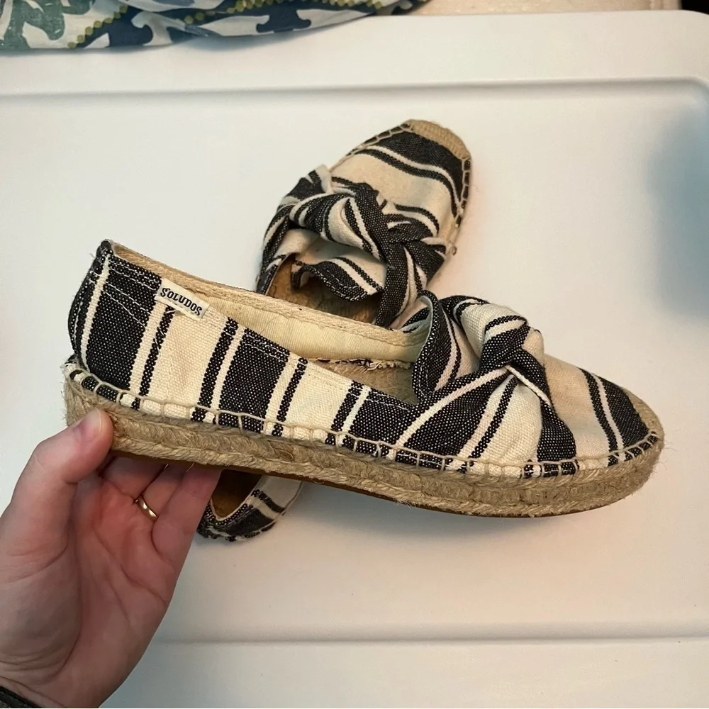 Soludos Stripe Bow Espadrilles